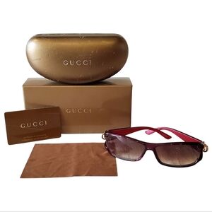 GUCCI Strass GG Sunglasses in Purple with Red
